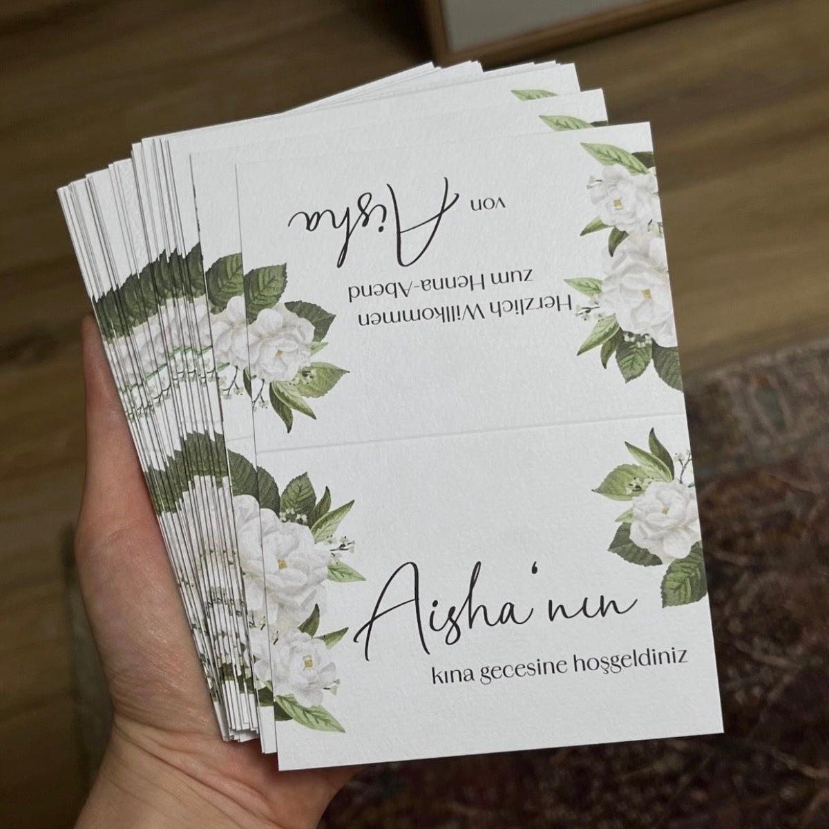 Tischkarte | Rosenkollektion Weiß