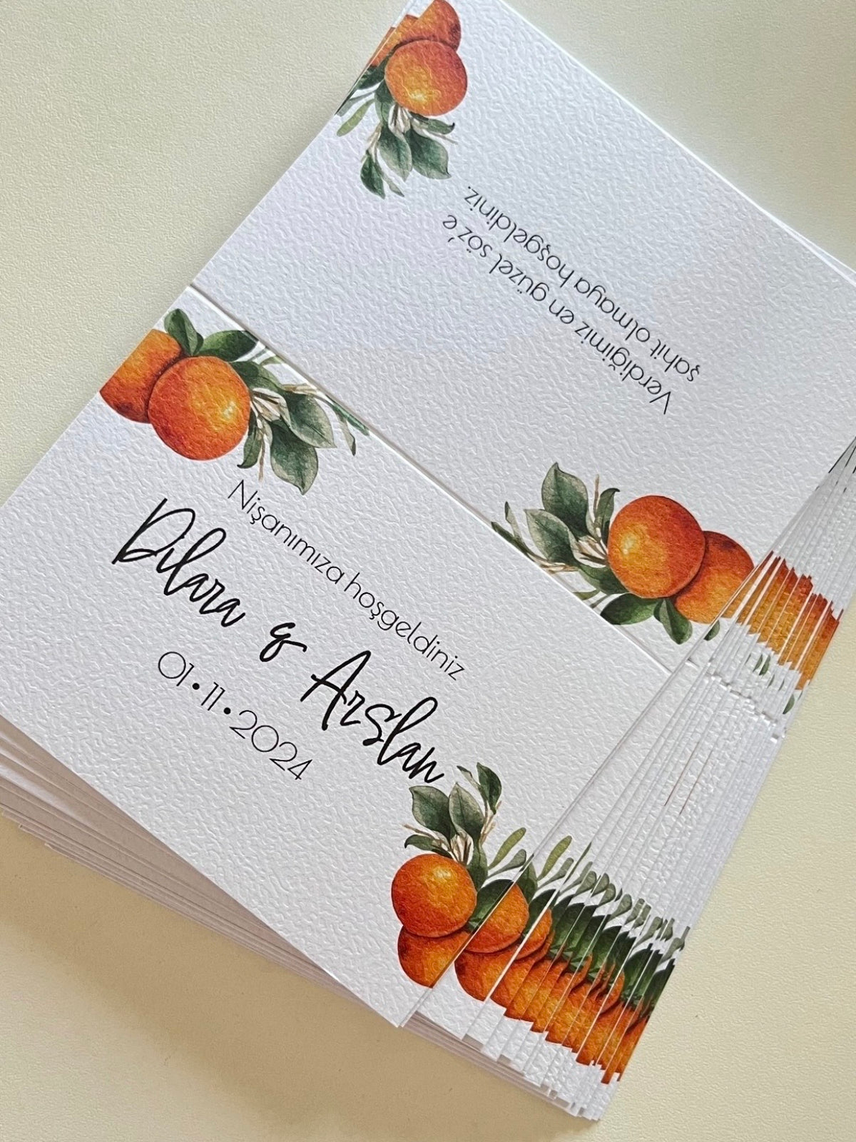 Tischkarte | Orangenkollektion