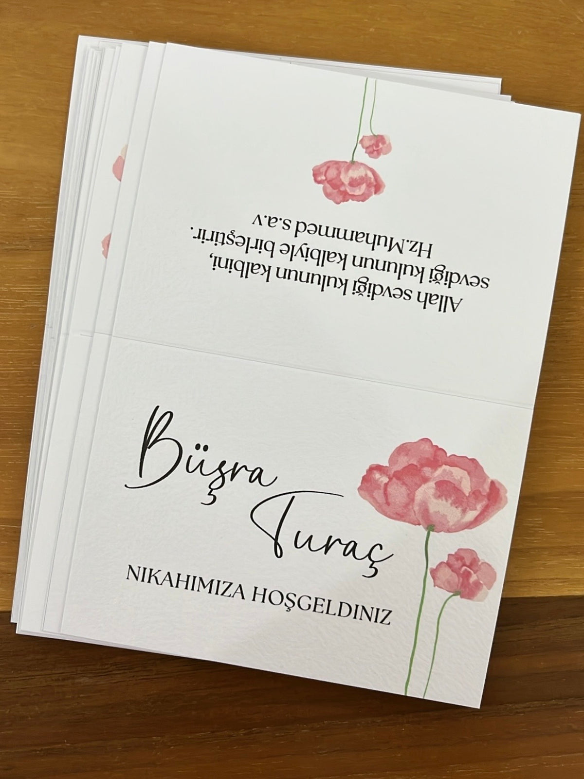 Tischkarte | Blumenkollektion Pfingstrose