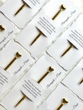 Stift-Gastgeschenk mit personalisierter Karte | Herz Gold