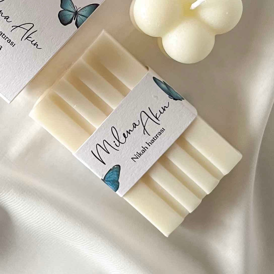 Seifen-Gastgeschenk mit Banderole | Schmetterling